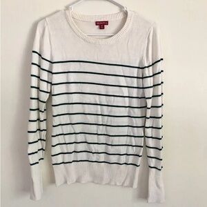 Merona White and Black Striped Women's Sweater